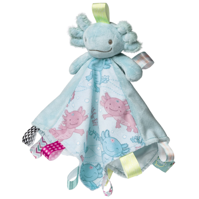 Mary Meyer Axolotl Taggy Comforter - Soft Plush Baby Blanket with Ribbons